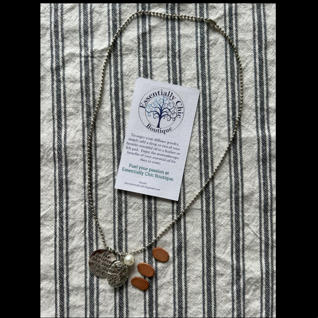 Essential Oil Diffusing Necklace, 18”